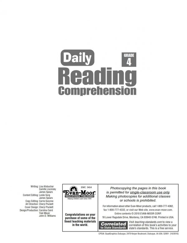 Daily Reading Comprehension Grade 4_001