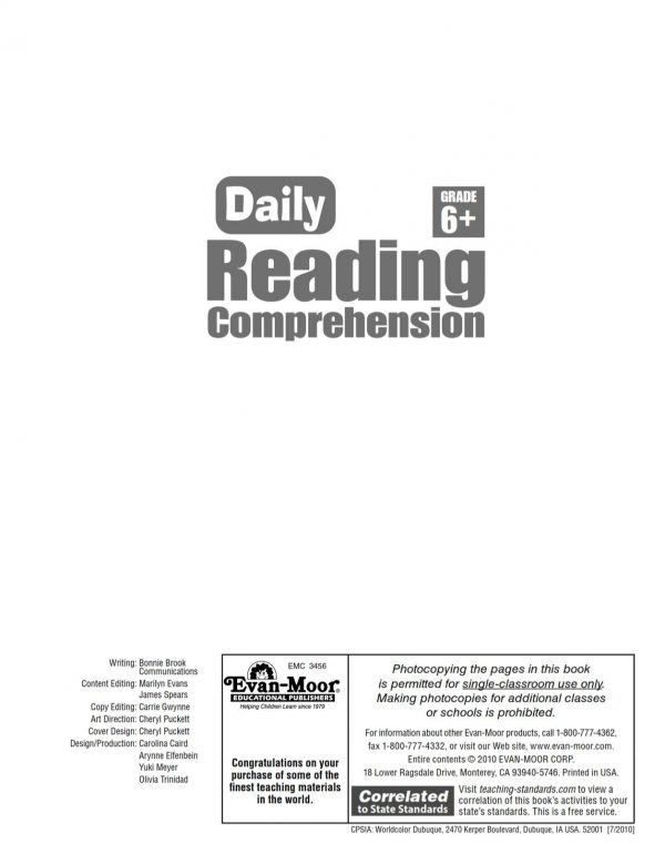 Daily Reading Comprehension Grade 6_001