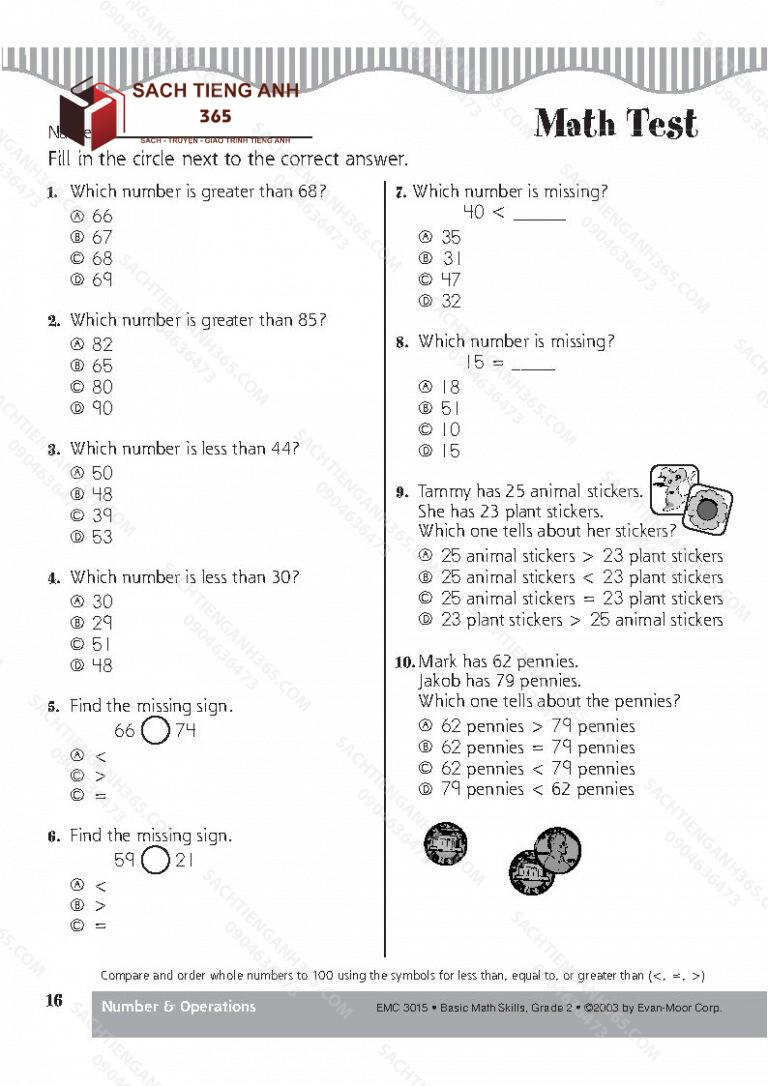 [Sách] Basic Math Skills Grade 2 - Evan Moor