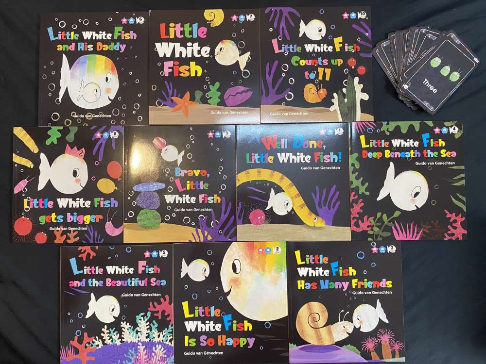 Little White Fish (Cá bé trắng) - 10 Books + Game Card| Bản Nhập Khẩu